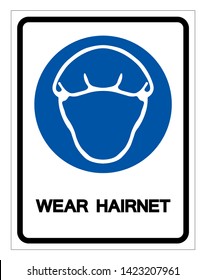 Wear Hairnet Symbol Sign, Vector Illustration, Isolate On White Background Label .EPS10