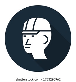 Wear Hard Hat Sign Isolate On White Background,Vector Illustration EPS.10