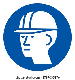 Wear Hard Hat Symbol Sign ,Vector Illustration, Isolate On White Background Label. EPS10 