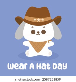 Wear a hat day vector design for celebration. Suitable for background, template, social media, poster, flyer design, flat illustration, banner, etc 
