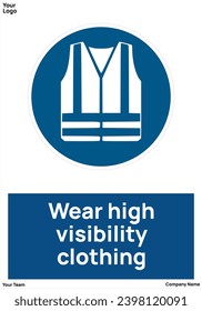 Wear high visibility clothing signs symbols standard iso 7010