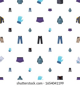 wear icons pattern seamless. Included editable flat skirt, trousers, vest, Garden gloves, jeans, hoodie, shorts, gauntlet gloves, jacket icons. wear icons for web and mobile.