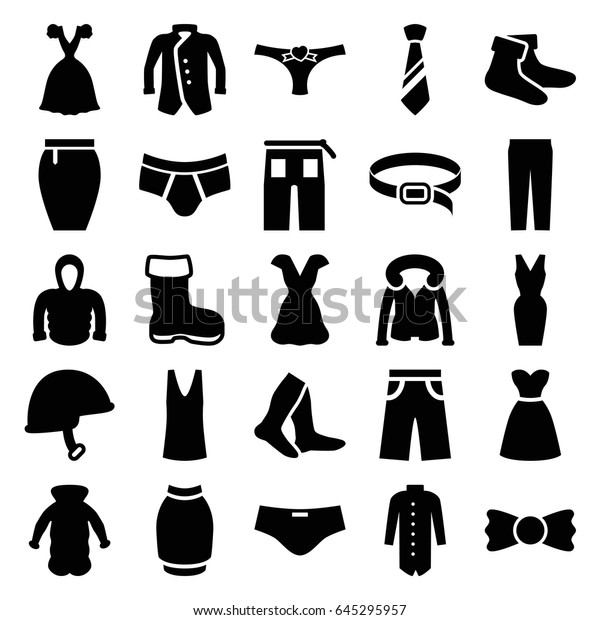 Wear Icons Set Set 25 Wear Stock Vector (Royalty Free) 645295957