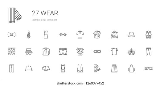 Wear Icons Set Collection Wear Skirt Stock Vector (Royalty Free ...