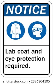 Wear lab coat safety sign and labels