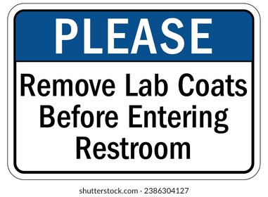 Wear lab coat safety sign and labels