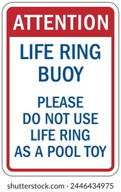 Wear life jacket ring warning sign