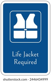 Wear life jacket ring warning sign
