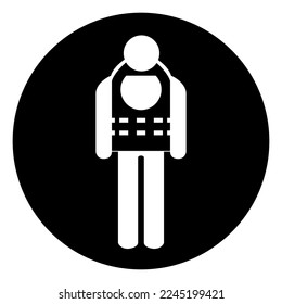 Wear Life Jacket Symbol Sign, Vector Illustration, Isolate On White Background Label .EPS10