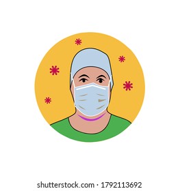 Usa un icono de máscara. Imagen vectorial. evitar la propagación de virus