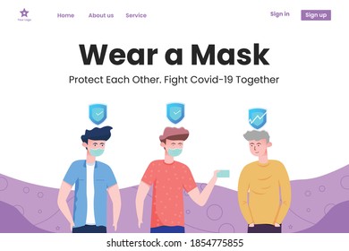 Wear a Mask Landing Page for Covid-19 Preventif Web Developer