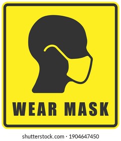 Wear Mask No Mask No Entry Stock Vector (Royalty Free) 1904647450 ...