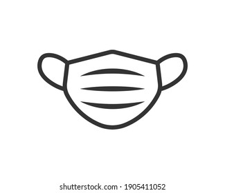 Wear Mask. No Mask No Entry. Protective Medical Mask Icon Shape. Epidemic, Pandemic Virus Face Mask Logo Symbol Sign. Vector Illustration Image. Isolated On White Background.