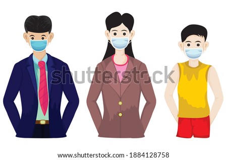 Wear a mask to prevent viruses vector design