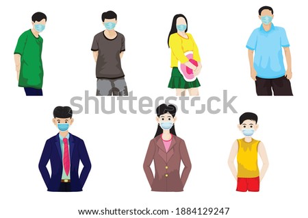 Wear a mask to prevent viruses vector design