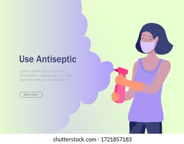 Wear mask, protect yourself and your family concept of coronavirus prevention. Mother wear mask on her child. Protection and revention of 2019-nCoV, banner and landing page, vector