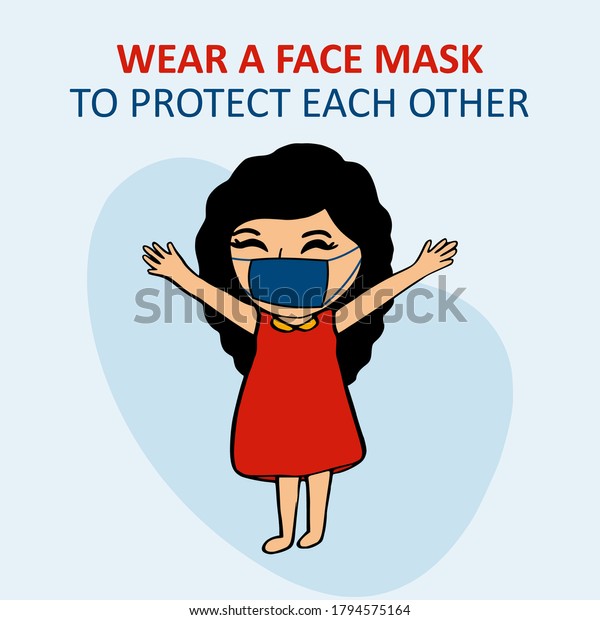 Wear Mask Safety Quotes Covid19 Stock Vector Royalty Free 1794575164