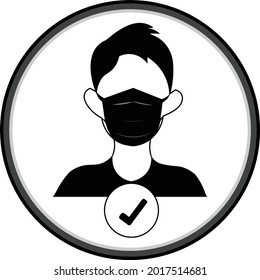 Wear mask sing. Face covering symbol. Mask symbol. The mandatory sign for wearing mask.