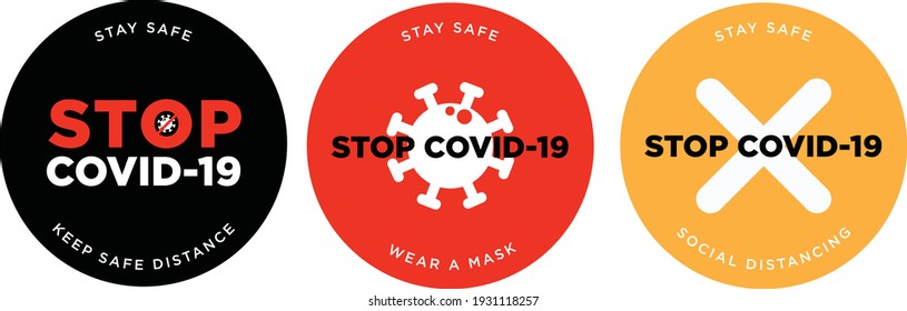 Wear a mask to stop covid-19 signage icon