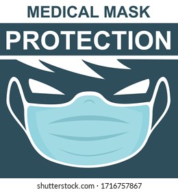 Wear Mask Symbol Sign vector. signs with people wearing protection masks. Protect Yourself and Others from virus.  Corona virus Precautions Wear Masks. 