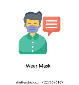 Wear Mask Vector Flat Icons. Simple stock illustration stock