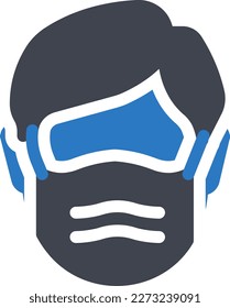 wear mask Vector illustration on a transparent background. Premium quality symmbols. Glyphs vector icons for concept and graphic design. 

