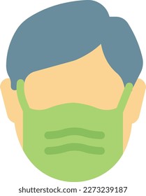 wear mask Vector illustration on a transparent background. Premium quality symmbols. Line Color vector icons for concept and graphic design. 
