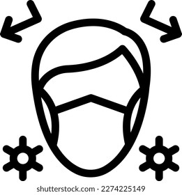 wear mask Vector illustration on a transparent background. Premium quality symmbols. Thin line vector icons for concept and graphic design. 
