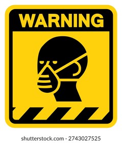 Wear Mask Warning Sign, Vector Illustration, Isolate On White Background Label.EPS10