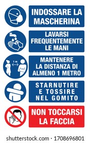 wear a mask, wash your hands, keep a distance of one meter, sneeze in the elbow, do not touch your face, coronavirus, covid19 sign