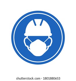 wear mask worker icon on white background