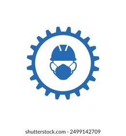 wear mask worker icon on white background