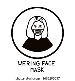 Wear a medical mask. quarantine mask. Coronavirus. COVID-19. Vector illustration on a white background.