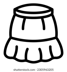 Wear new skirt icon outline vector. Casual denim. Zipper graphic