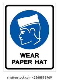 Wear Paper Hat Symbol Sign ,Vector Illustration, Isolate On White Background Label. EPS10