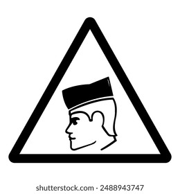 Wear Paper Hat Symbol Sign ,Vector Illustration, Isolate On White Background Label. EPS10