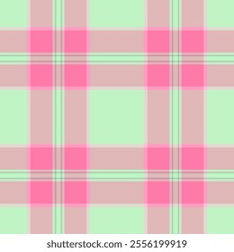 Wear pattern background seamless, cosy textile fabric texture. French check plaid tartan vector in light and white colors palette.