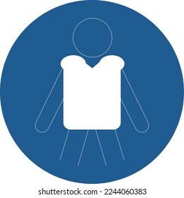 Wear personal floatation device (PFD) (lifejacket). Mandatory sign.