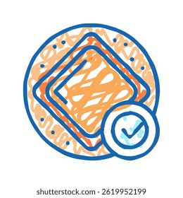 wear polyurethane dressing doodle icon sketch vector. wear polyurethane dressing sign. isolated symbol illustration