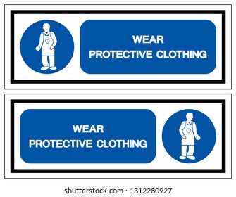 Wear Protective Clothing Symbol Sign, Vector Illustration, Isolate On White Background Label .EPS10