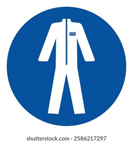 Wear Protective Clothing Symbol Signs,Vector Illustration, Isolated On White Background Label