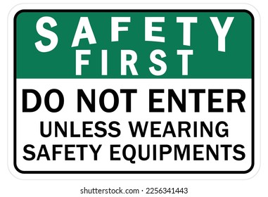 Wear protective equipment, protective clothing sign and labels