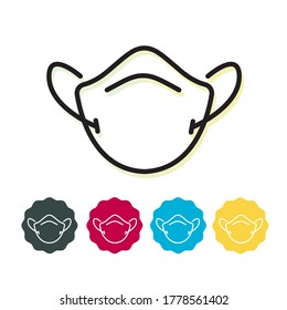 Wear a Protective Face Mask - Icon as EPS 10 File