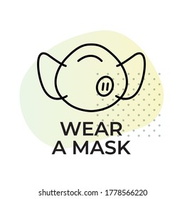 Wear a Protective Face Mask - Icon as EPS 10 File
