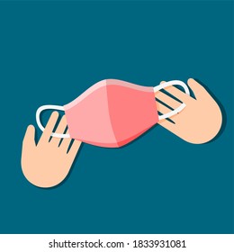 Wear a protective mask vector.