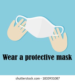Wear a protective mask vector.