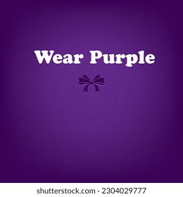 Tragen Sie Purple for Peace Call-out Poster. Vektorgrafik.