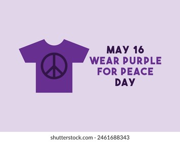 Wear Purple for Peace Day. May 16. Eps 10.