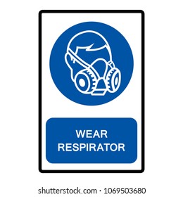 Wear Respirator Symbol Sign, Vector Illustration, Isolate On White Background Icon. EPS10