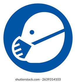 Wear Respirator Symbol Sign, Vector Illustration, Isolated On White Background Label. EPS10